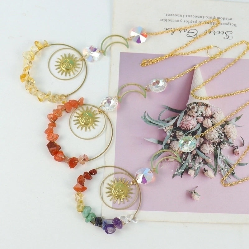 Sun and Moon Crystal Metal Pendant Stylish Jewelry Accessory | Necklaces & Pendants