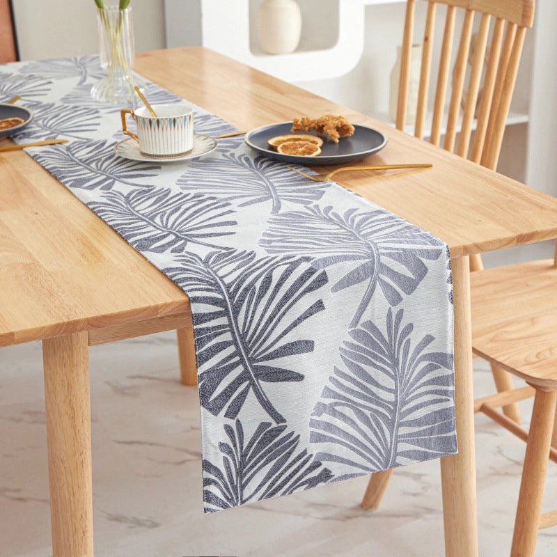 Elegant Minimalist Leaf Design Polyester Tablecloth for Casual and Formal Dining|Table Linens & Covers