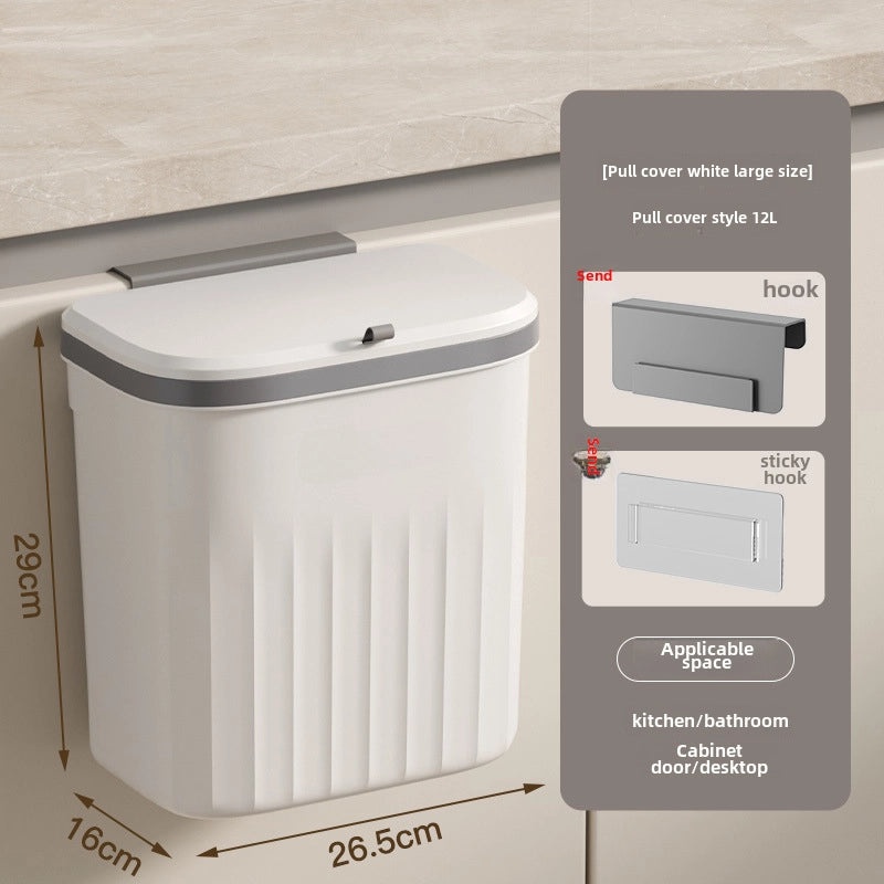 Large Capacity Waterproof Wall-Mounted Kitchen and Bathroom Trash Can|Home Organization and Storage