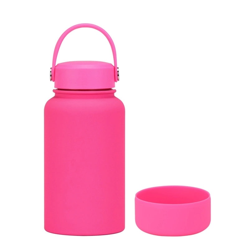 Stylish Solid Color Stainless Steel Water Bottle with Silicone Sleeve 1 Piece|Drinkware & Bottles