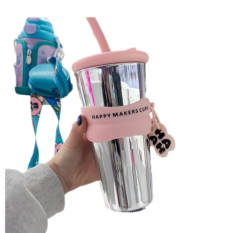 Stylish High Borosilicate Glass Water Bottle with Letter Design | Drinkware & Bottles