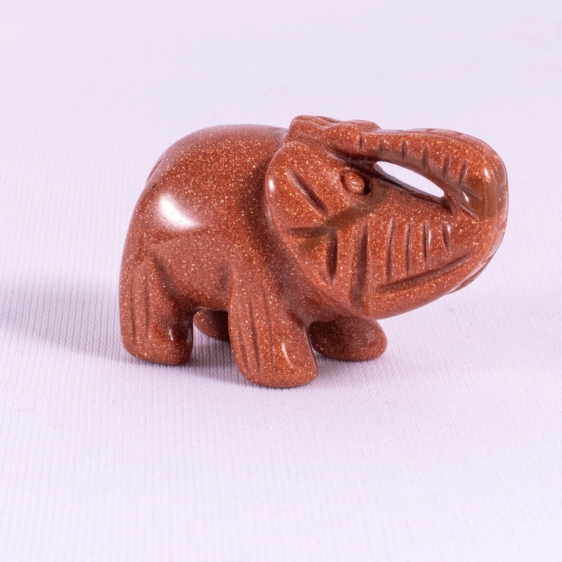 Elegant Minimalist Elephant Figurine with Tiger Eye Gemstone | Home Decor Ornaments