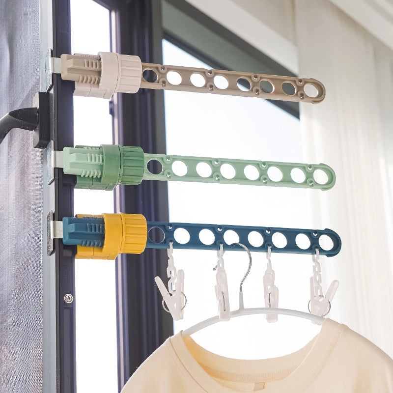 Rotating 8-Hole Elastic Snap-in Window Drying Rack | Home & Garden Accessories