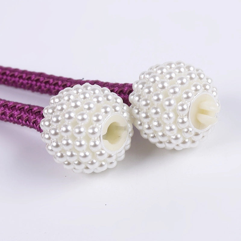 Retro Elegant Geometric Pearl Curtain Tieback for Home Decor