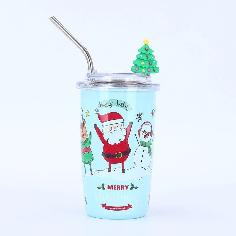 Christmas Santa Claus Snowman Stainless Steel Thermos Cup 304 Double Wall Insulated Mug | Drinkware & Thermoses