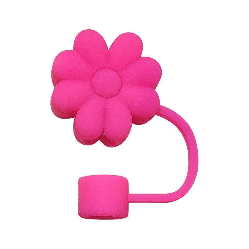 Elegant Floral Silicone Straw Cap for Cups | Drinkware Accessories