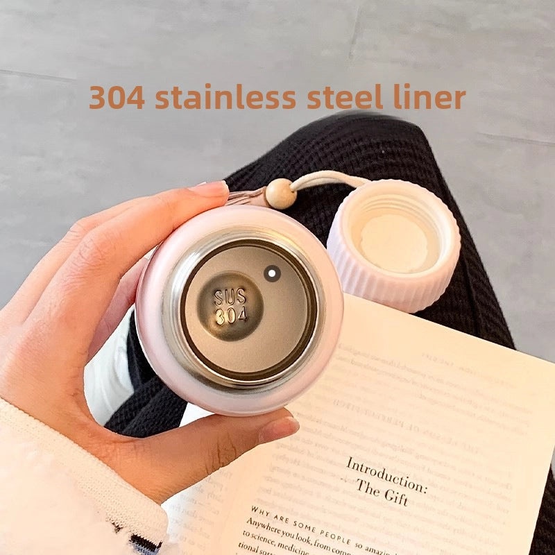 Korean-style Mini Thermos Cup for Girls Portable Cute Student Water Bottle Simple Design|Drinkware & Tumblers