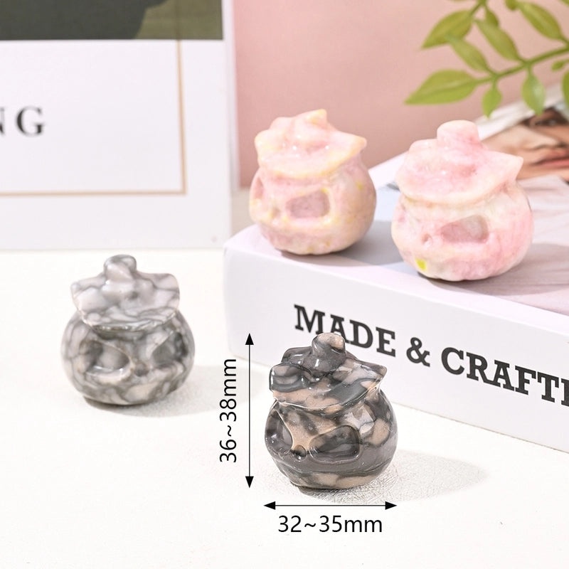 Handmade Elegant Minimalist Pumpkin Head Natural Stone Christmas Ornaments|Holiday Decorations