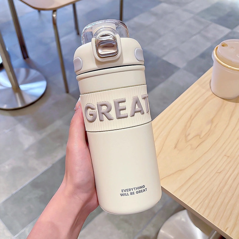 Stylish Letter Engraved Stainless Steel Water Bottles|Drinkware & Water Bottles