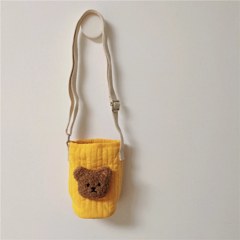 Adorable Bear Pattern Fabric Cup Sleeve 1pc | Drinkware Accessories