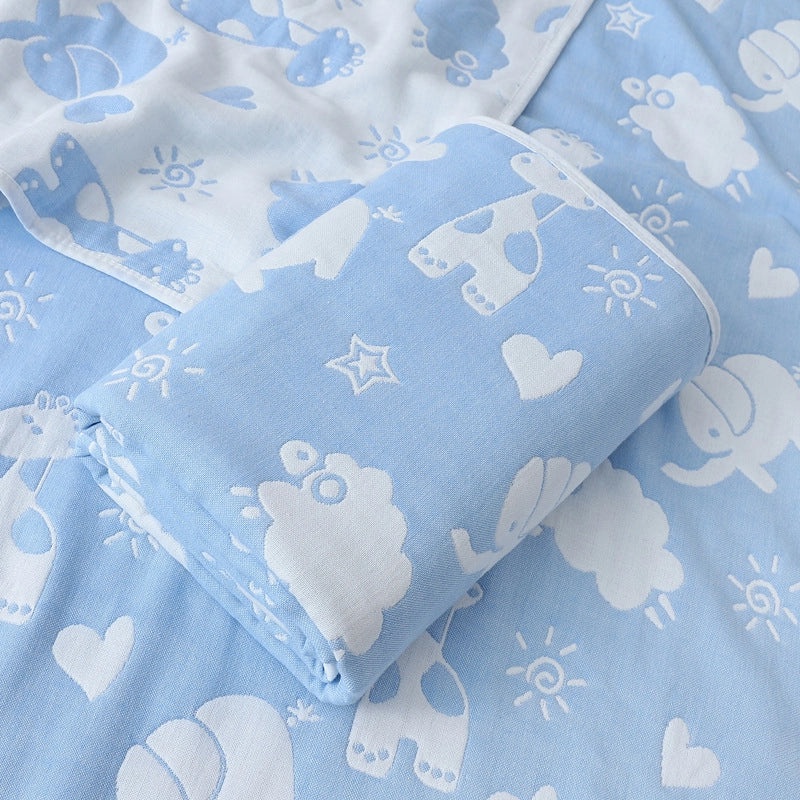 Soft Cotton Gauze Baby Bath Towel 110x110cm Wrap Jacquard Quilt Spring Summer|Baby Bath Towels & Quilts