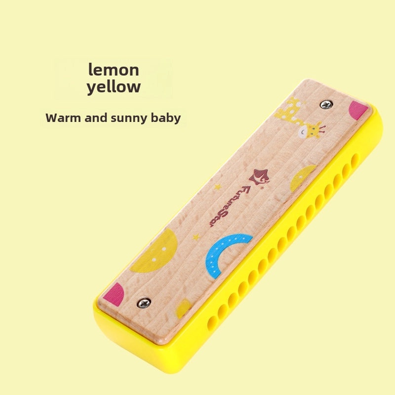 Wooden 16-Hole Polyphonic Harmonica for Kids | Musical Instruments & Accessories