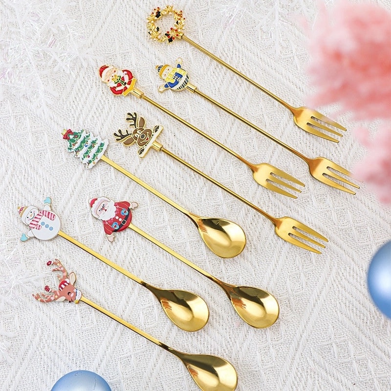 Festive Cartoon Stainless Steel Cutlery Set|Kitchen & Dining