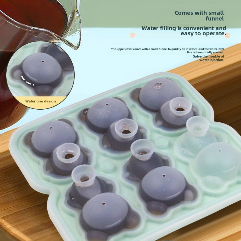 Bear-Shaped Silicone Ice Cube Mold 6-Piece Set for Household and Party Use | Kitchen & Dining Accessories