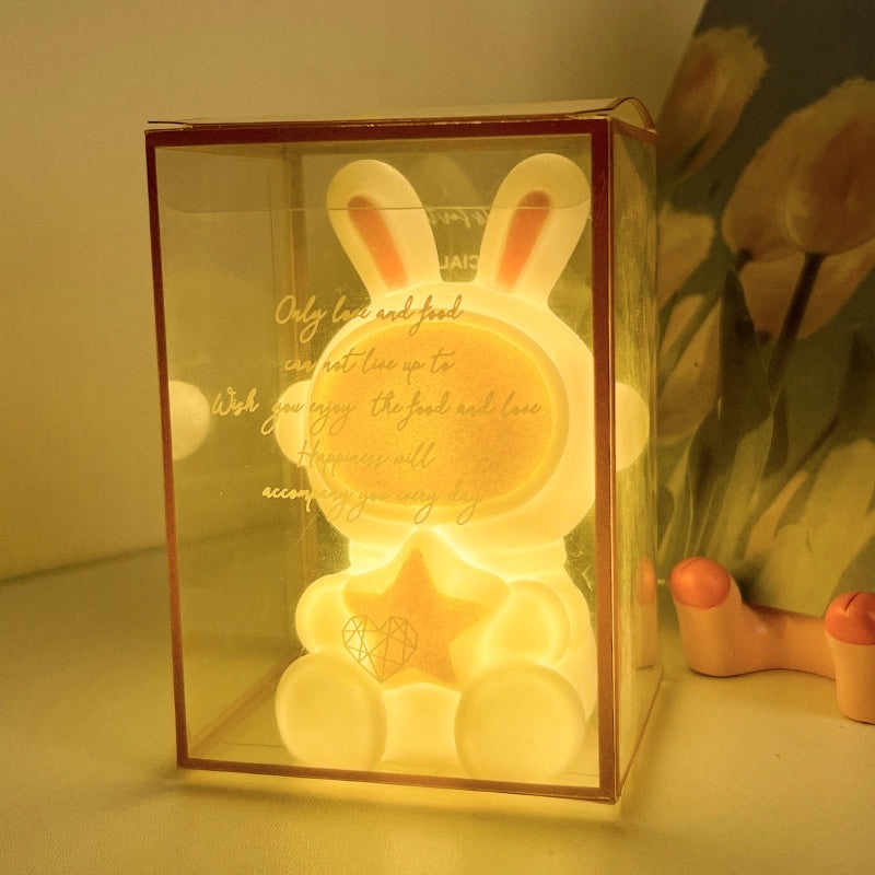 Astronaut Rabbit Night Light Cartoon Desktop Decoration Creative Gift for Kids Birthday Kindergarten|Home Decor & Lighting