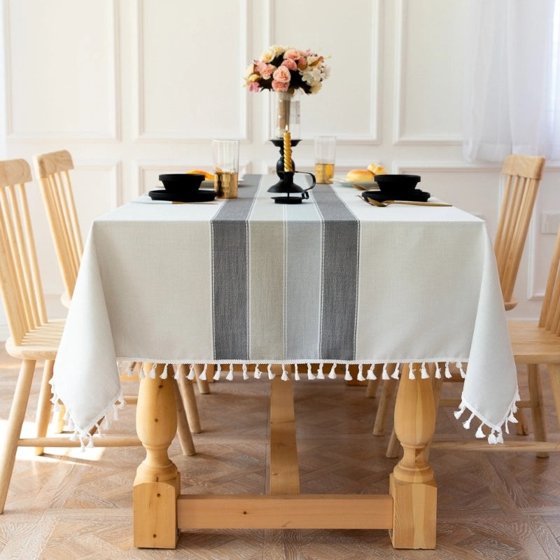 Simple Embroidered Tablecloth for Dining and Coffee Tables|Home Decor Table Linens