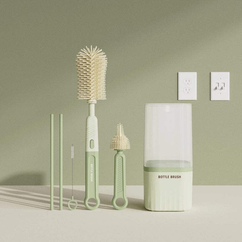 Multifunctional Portable Silicone Bottle and Pacifier Cleaning Brush with Straight Handle | Baby Feeding Accessories