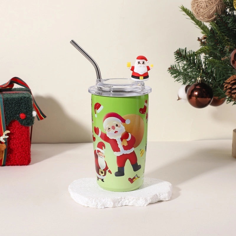 Christmas Santa Claus Snowman Stainless Steel Thermos Cup 304 Double Wall Insulated Mug | Drinkware & Thermoses