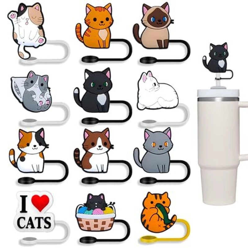 Tropical Animal Fruit Silica Gel Straw Cap Set Cute INS Style | Drinkware Accessories