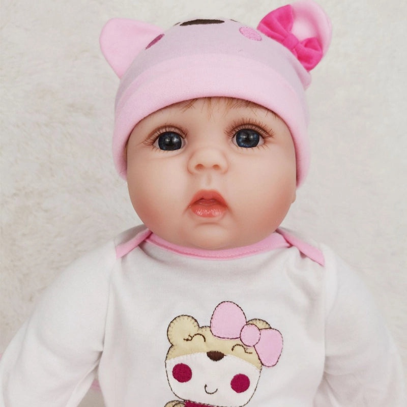 Reborn Doll 55cm Silicone Baby with Mohair Hair Realistic Simulation Newborn Doll|Baby Dolls & Accessories