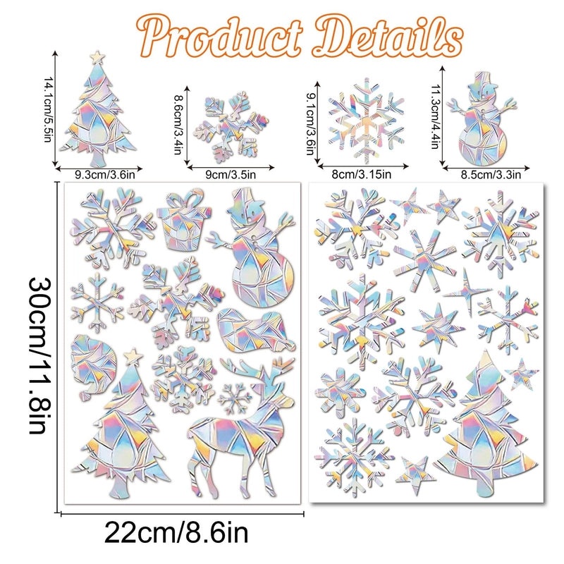 Christmas Casual Holiday Wall Art PVC Glass Stickers Christmas Tree Snowman Snowflake Decorations|Home Decor