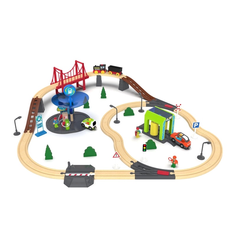 Wooden Thomas Train Puzzle Toy | Kids DIY Magnetic Wooden Track Set | Compatible Small Train Building Blocks | Children's Educational Toy | Woode