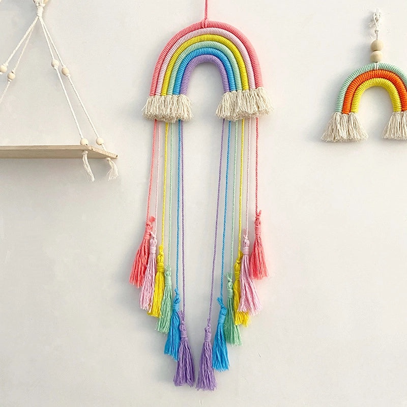 Nordic Cotton Rope Rainbow Wall Hanging, Creative Bedroom Pendant for Girls & Kids, Kids Room B&B Decoration|Home Decor