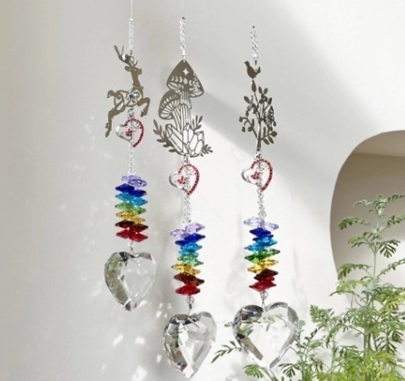 Vintage Christmas Reindeer Crystal Wind Chime Wall Hanging Decoration|Home Decor