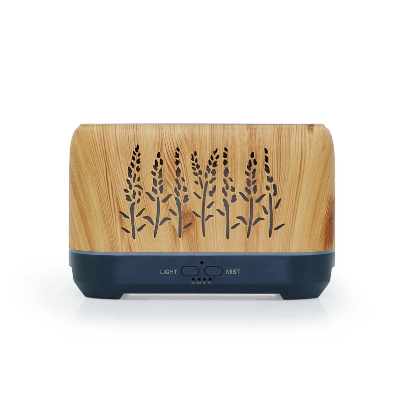 Wood Grain Wheat Ear WiFi Flame Humidifier Essential Oil Diffuser Aromatherapy Device|Home & Living Humidifiers