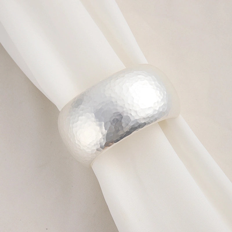 Matte Gold Silver Metal Curtain Buckle Wide Edge Beating Pattern Punch-Free Simple Luxury Curtain Strap|Curtain Accessories