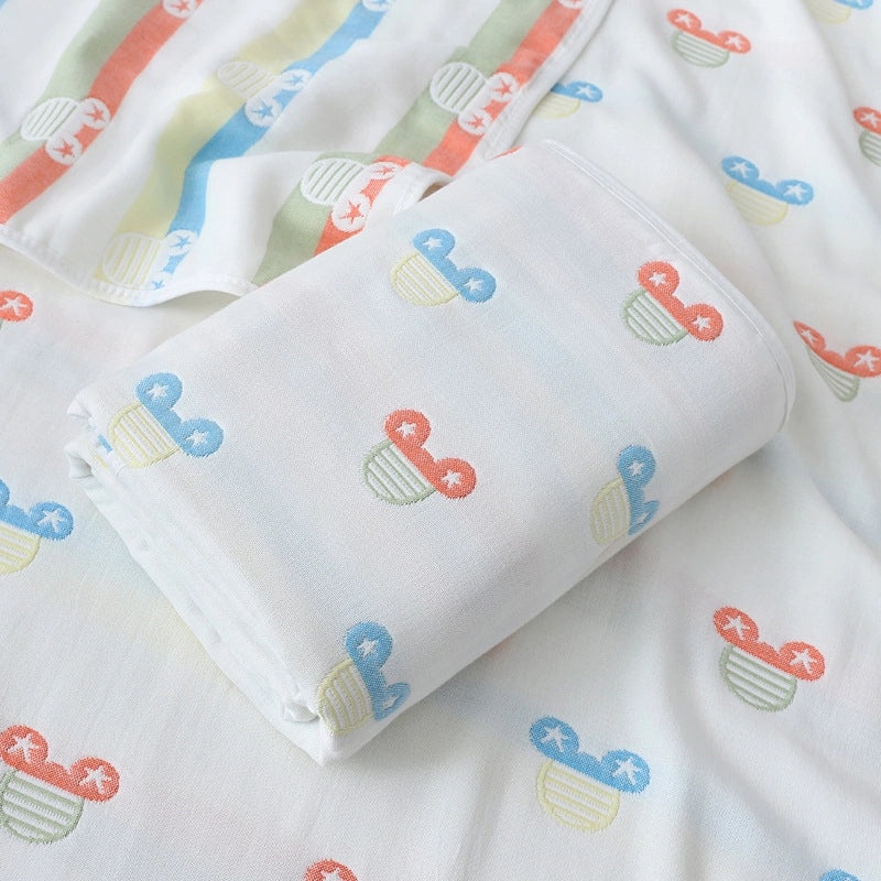 Soft Cotton Gauze Baby Bath Towel 110x110cm Wrap Jacquard Quilt Spring Summer|Baby Bath Towels & Quilts