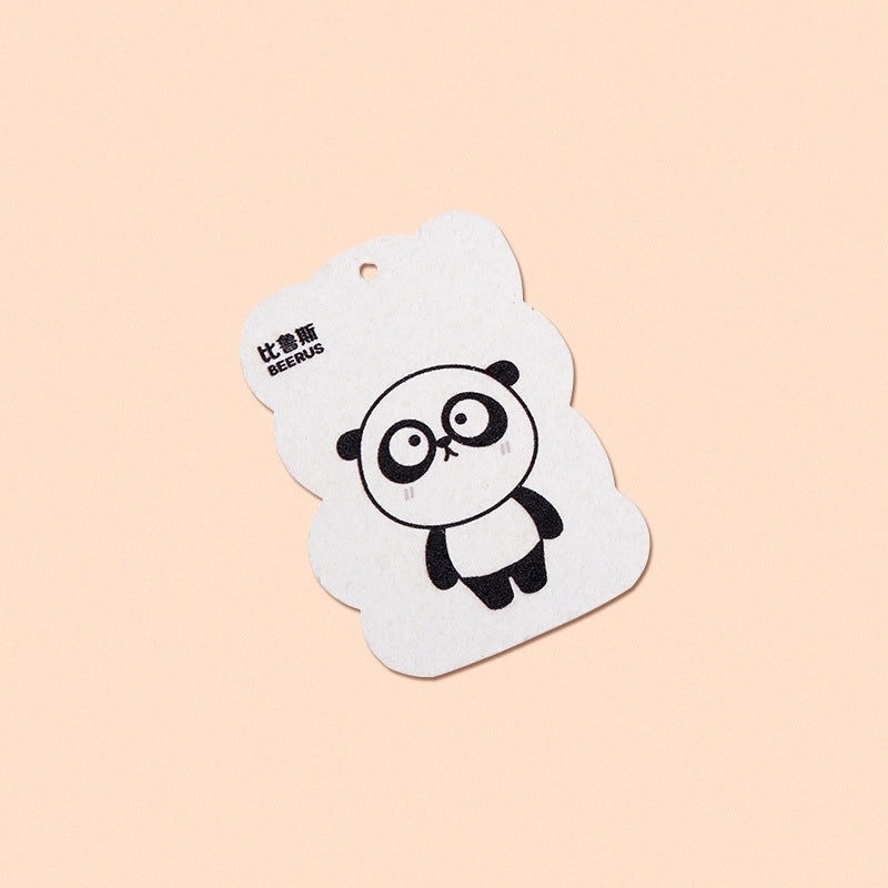 Adorable Cartoon Wooden Fiber Sponge Dishcloth Single Piece|Kitchen Cleaning Supplies