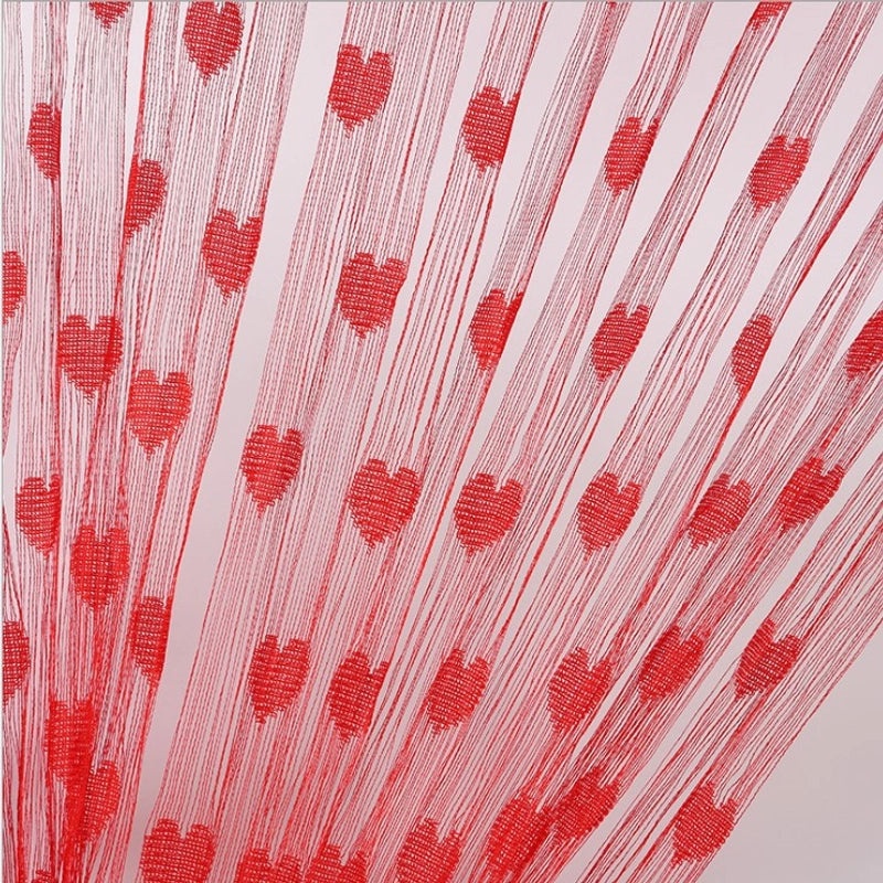 Small Heart Thread Curtain 1x2m Love Door Partition Decorative Porch Hanging|Home Decor Curtains