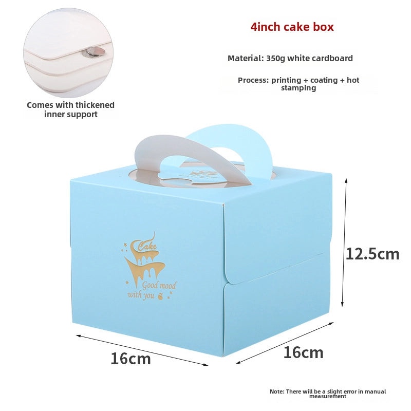 加厚便携生日蛋糕包装盒，适用4寸及6寸蛋糕，烘焙防潮盒|蛋糕包装盒及配件