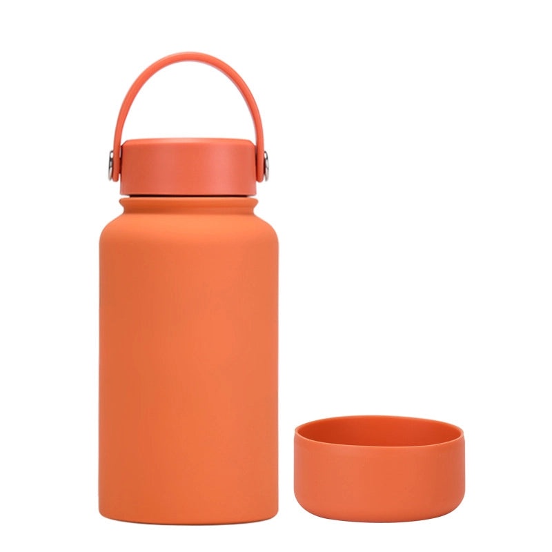 Stylish Solid Color Stainless Steel Water Bottle with Silicone Sleeve 1 Piece|Drinkware & Bottles