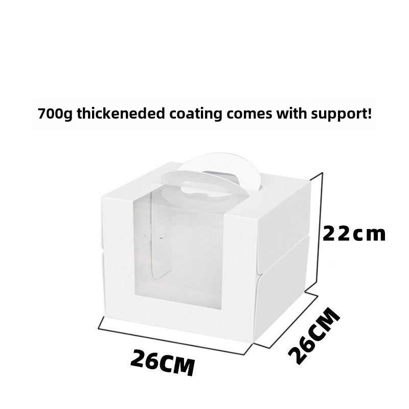 Transparent Window Birthday Cake Box 8 Inch Portable Dessert Packaging | Cake Boxes & Packaging