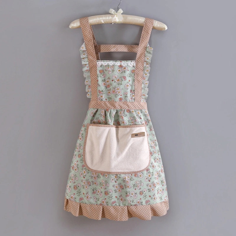 Charming Vintage Floral Polyester Apron for Women | Kitchen Aprons & Cooking Accessories