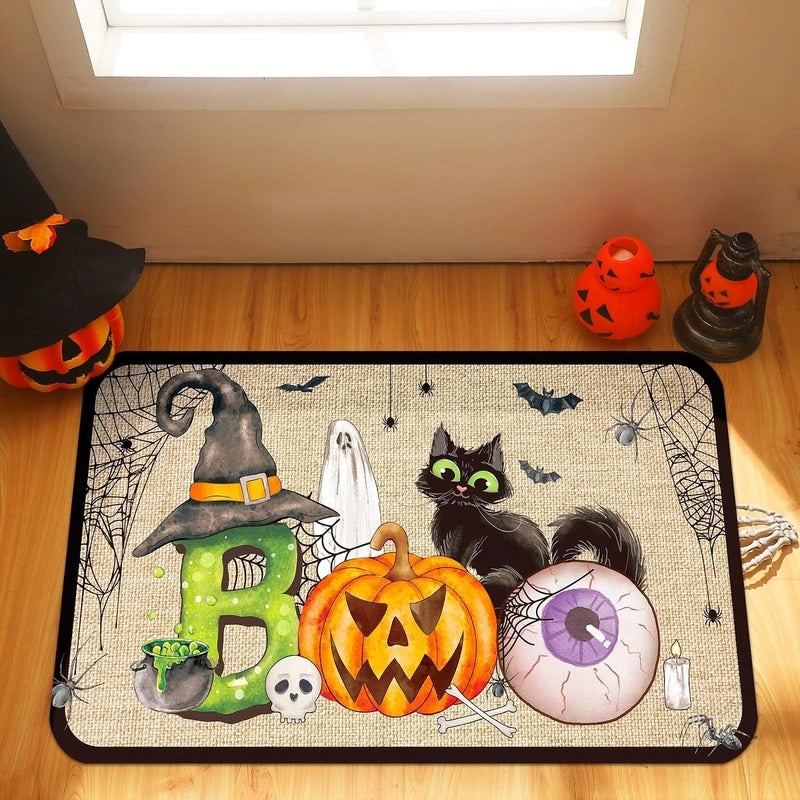 Halloween Pumpkin Polyester Carpet and Bedding Set | Home Decor