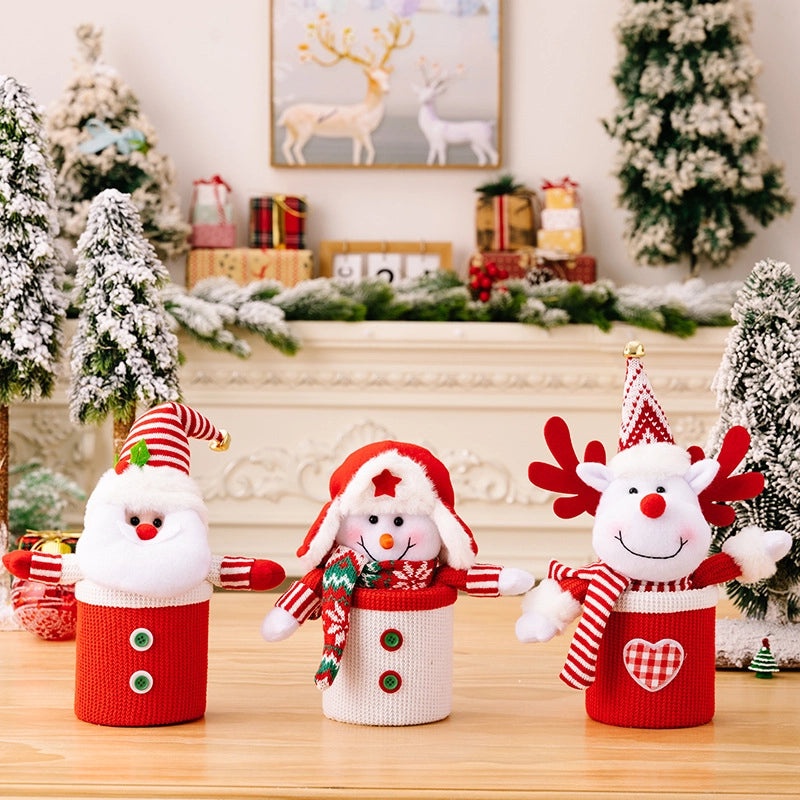 Nordic Christmas Santa Snowman Gift Wrapping Supplies Apple Box | Holiday Party Decorations