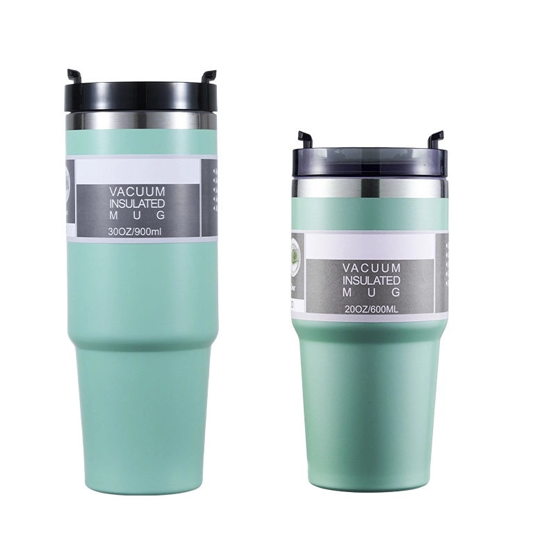 Stainless Steel Thermos Cup with Casual Letter Design and Solid Color | Drinkware & Thermoses