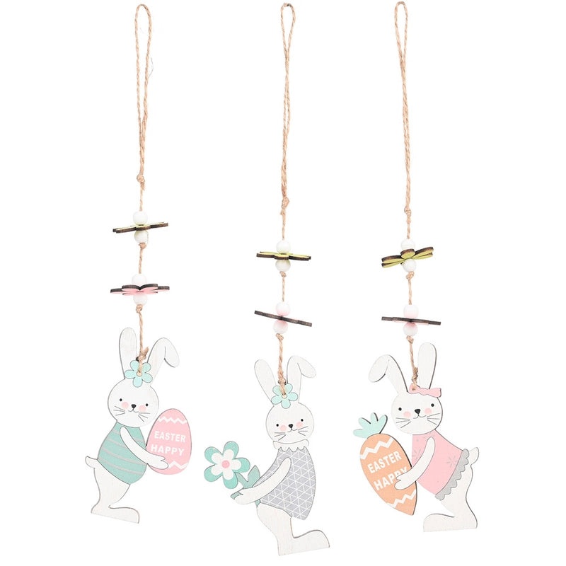 Easter Wooden Rabbit Hanging Ornament Cute Holiday Daily Decoration|Home Decor Ornaments