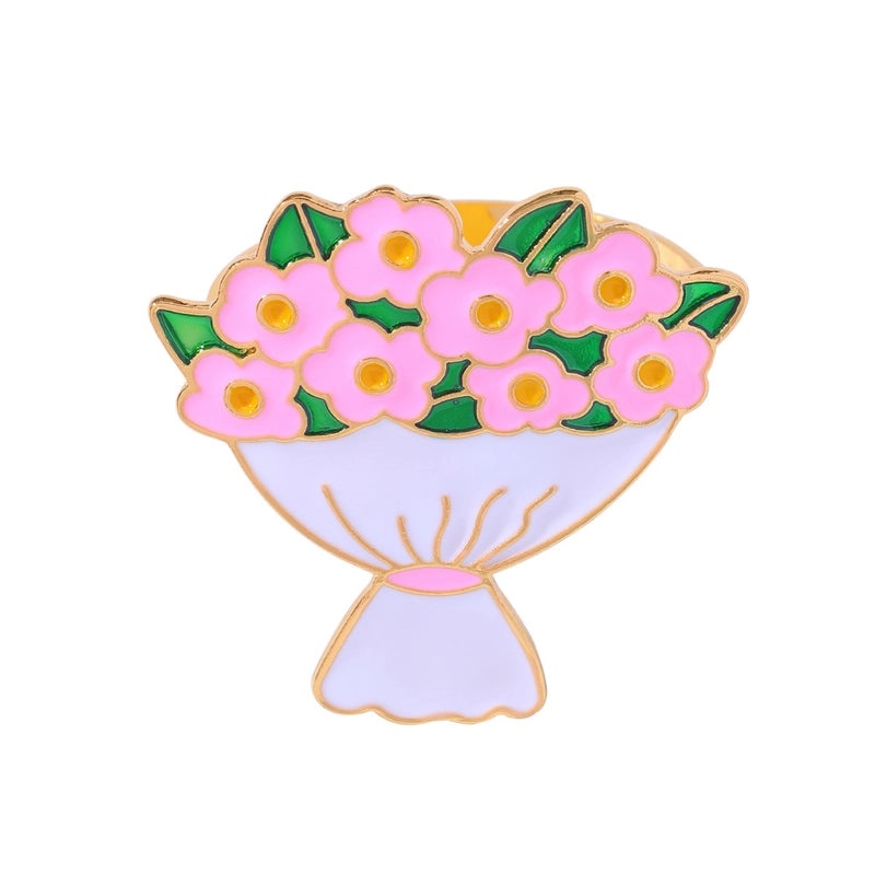 Valentine's Day Red Heart Flower Alloy Napkin Ring Casual Elegant Pastoral Style 1 Piece|Home Decor Tableware