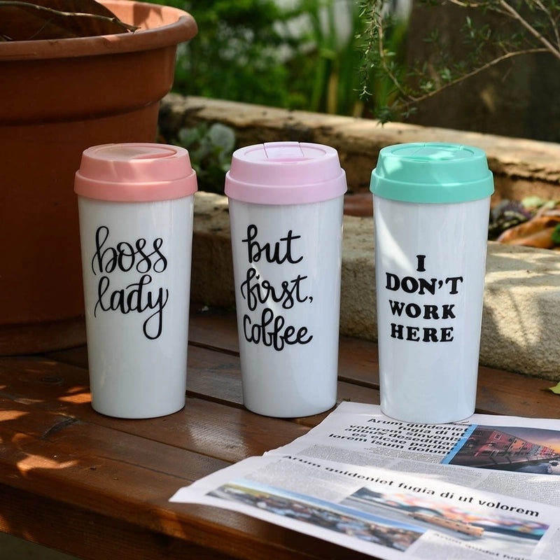 2022 New Double Acrylic Letter Coffee Cup Insulated Portable Water Tumbler | Drinkware & Cups