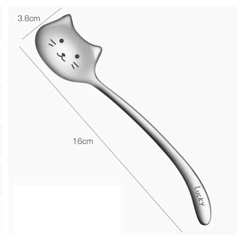 Adorable Cat Design 304 Stainless Steel Spoon Single Piece|Kitchen Utensils