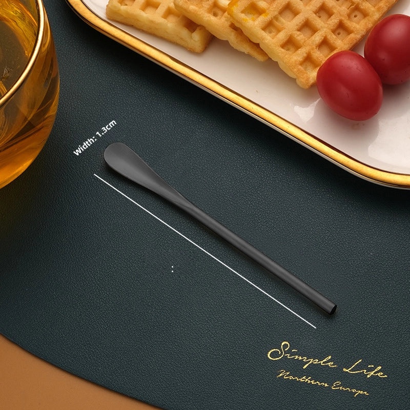 Japanese-style 304 Stainless Steel Long Handle Dessert Spoon Coffee Stirring Spoon Small Fruit Fork Ice Cream Spoon | Kitchen & Dining Utensils