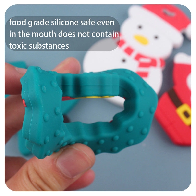Christmas Cute Christmas Tree Santa Claus Snowman Baby Accessories Soft Beech Silica Gel Teethers|Baby Accessories