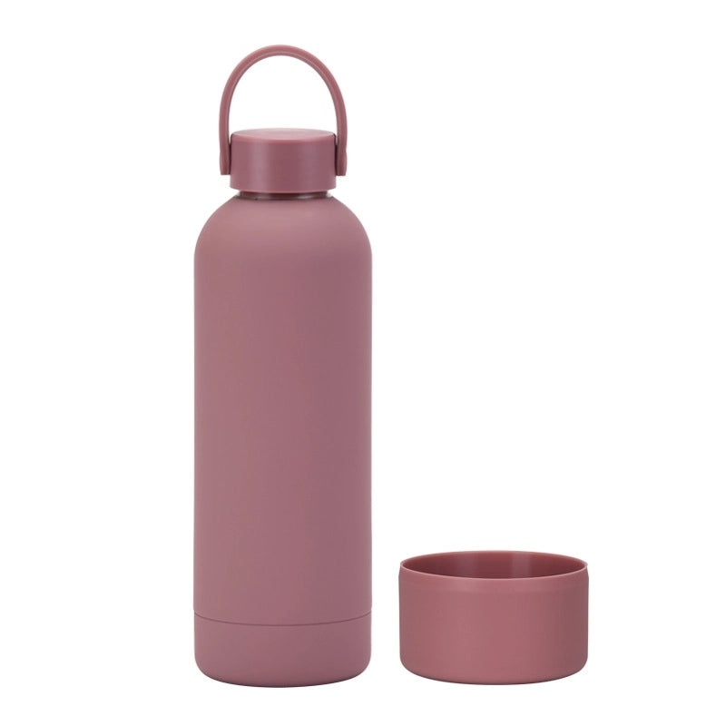 Stylish Solid Color Stainless Steel Water Bottle with Silicone Sleeve 1 Piece|Drinkware & Bottles