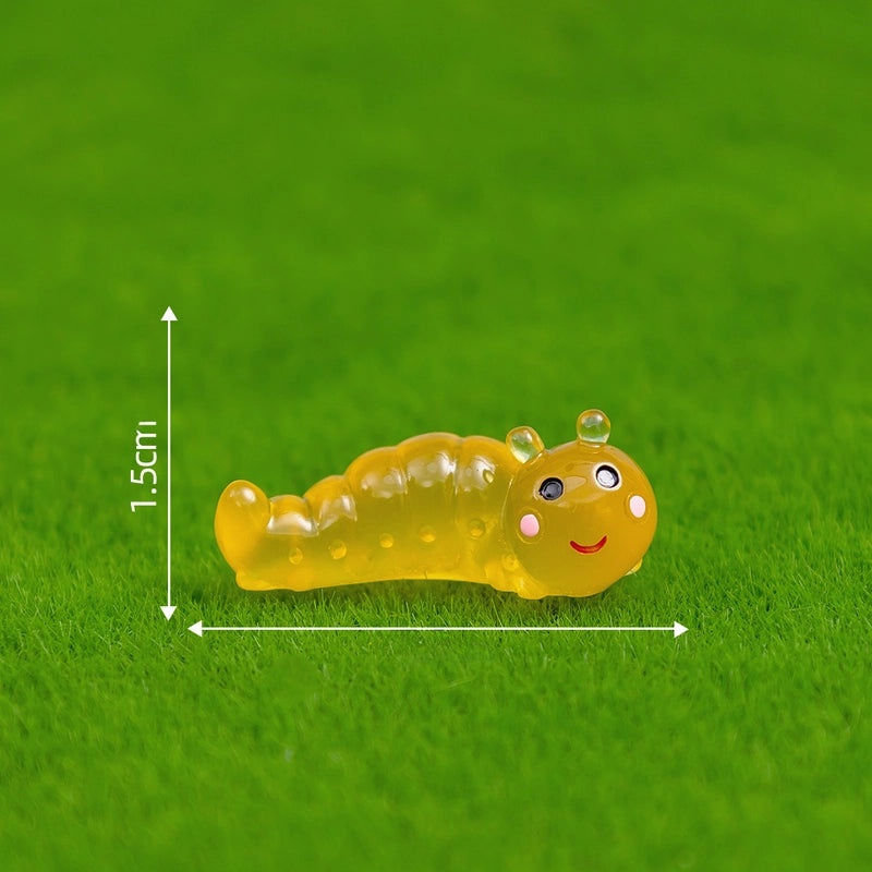 Glowing Moss Micro Landscape with Realistic Caterpillar for Succulent Garden DIY Decorative Miniature Ornaments|Garden Decor Accessories