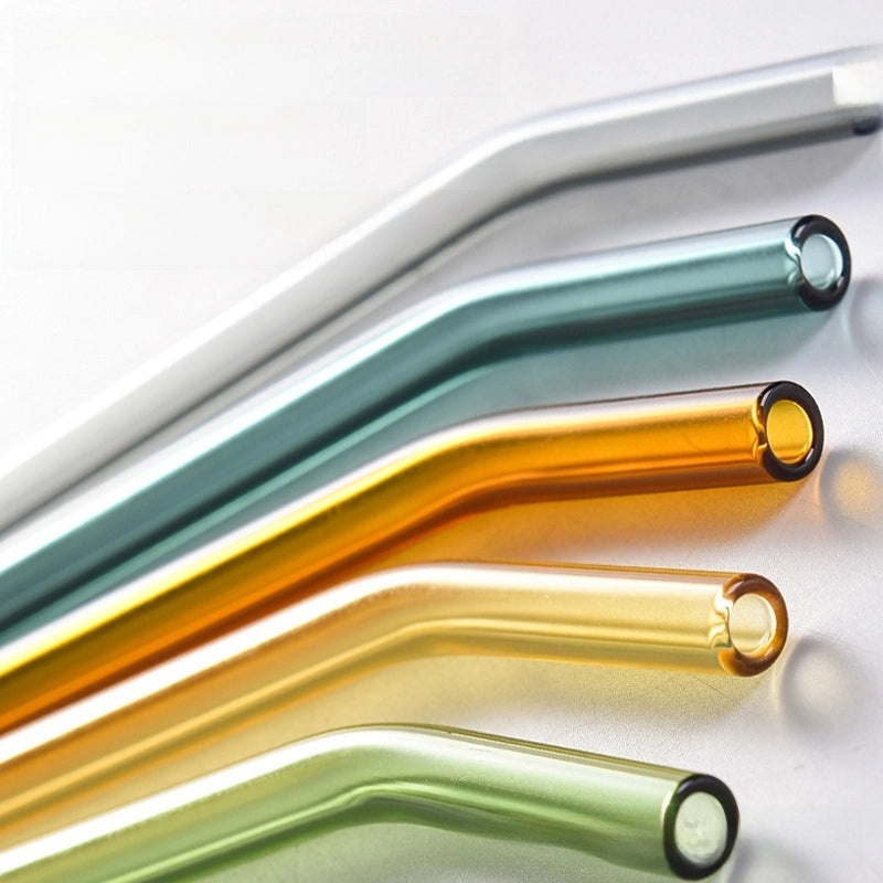 High Temperature Resistant Transparent Glass Straw for Milk Tea | Drinkware & Accessories