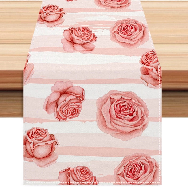 Valentine's Day Elegant Minimalist Heart Letter Polyester Tablecloth | Home Decor